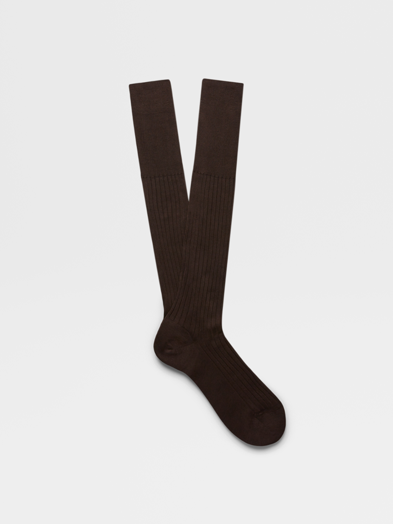 棕色棉質羅紋及膝襪
